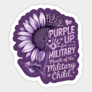 Sunflower Purple Up For Military Kids Military Child Month Sticker